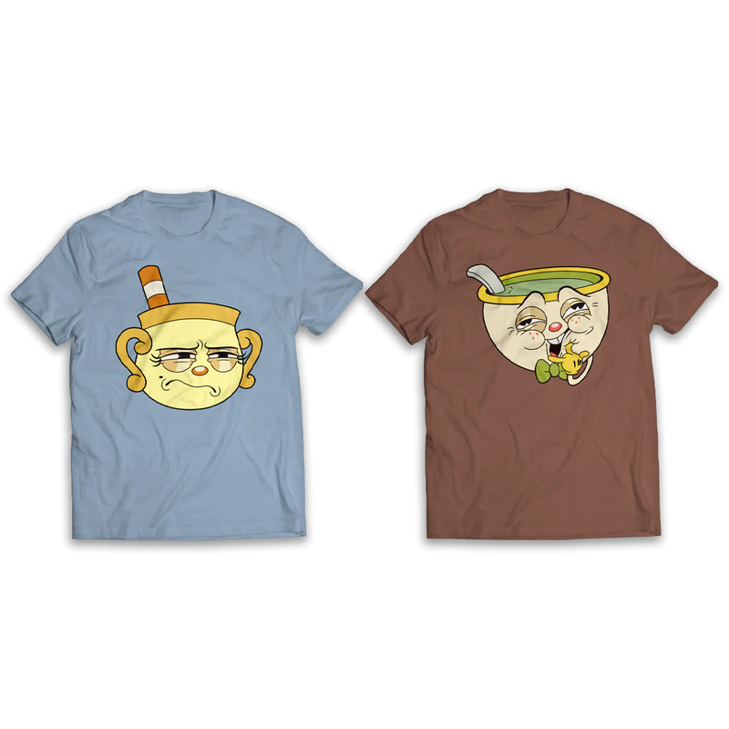 THE CUPHEAD SHOW! SUPER EXTRA COMFY CHARACTER SHIRTS【BROWN】